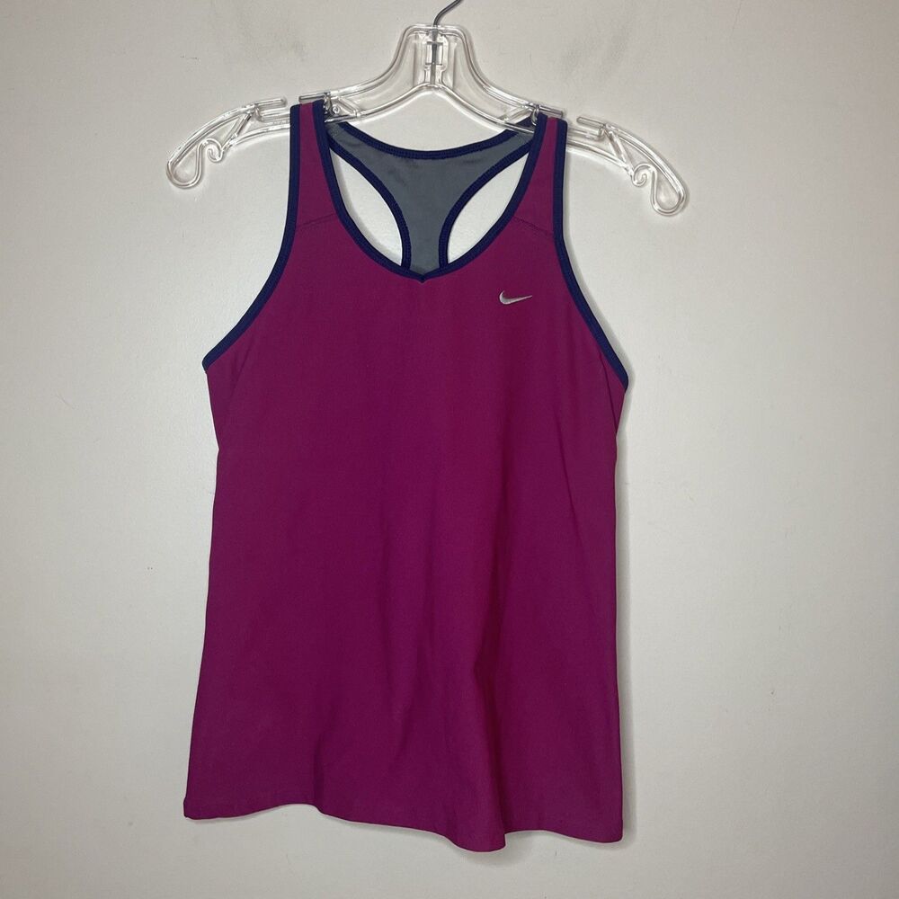 Nike Dri Fit Womens Racerback Tank Top Pink Sleeveless Athletic Workout L